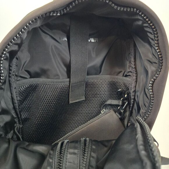 Dagne Dover Medium Black Dakota Backpack Neoprene Onyx Embroidered Company Logo - Picture 8 of 12